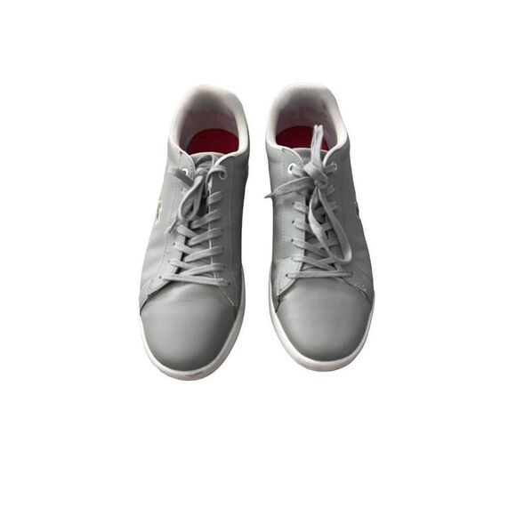 Lacoste Men's Gray Hydez Leather Padded Collar Sneakers Size 10 - Picture 4 of 16